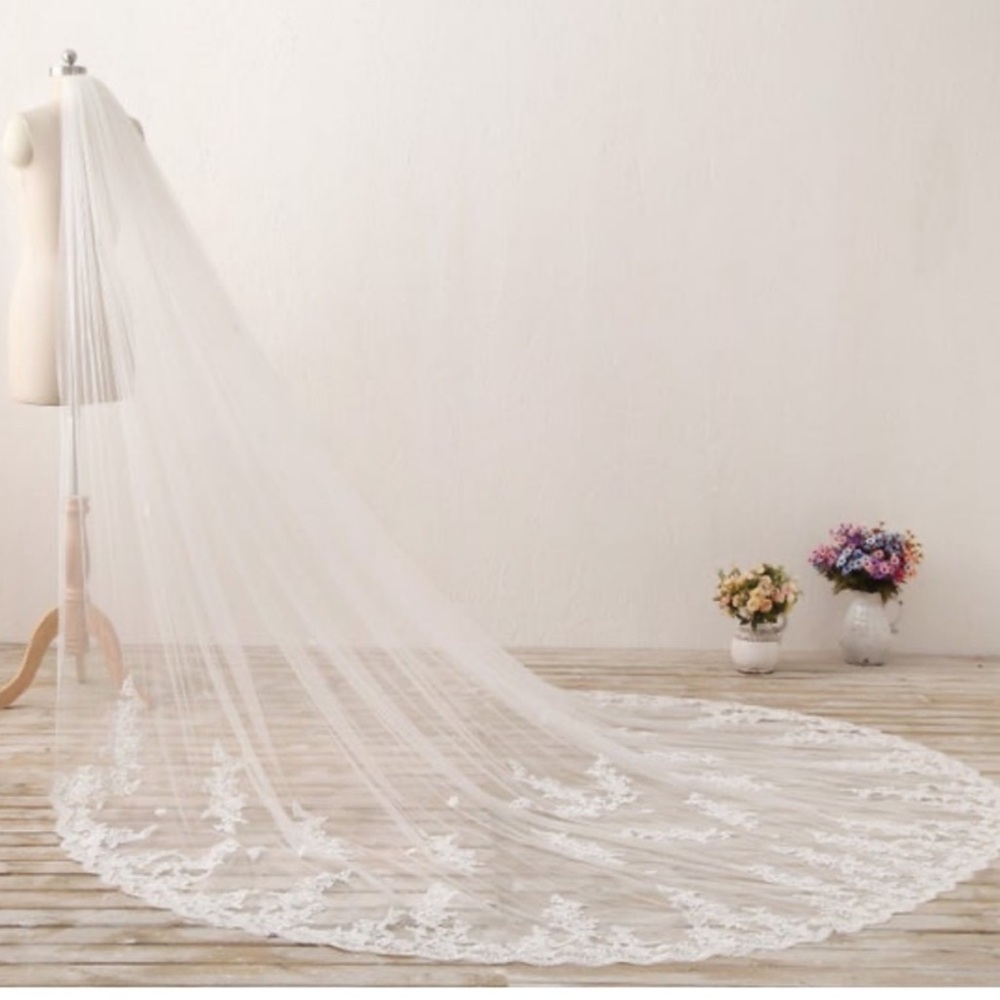 Single tier cathedral veil